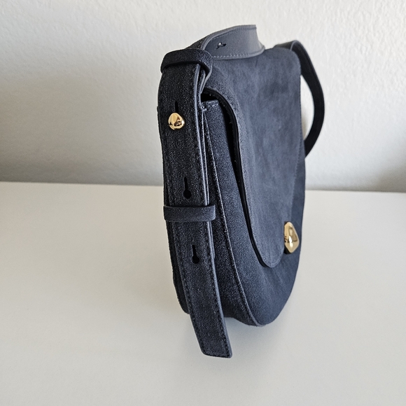 NWT Madewell | Dakota Large Saddle Crossbody Bag Indigo Navy Blue Leather Womens - Picture 9 of 12